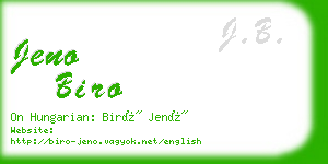 jeno biro business card